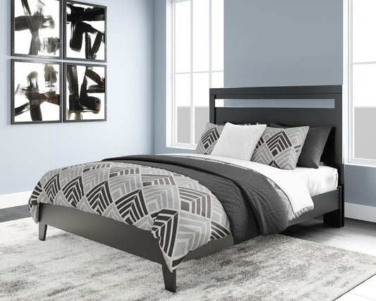 Cama de plataforma con panel Finch Queen