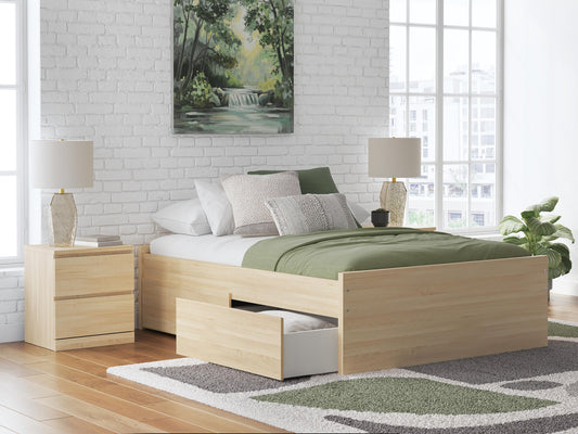 Cama Onita de plataforma completa con 1 almacenamiento lateral