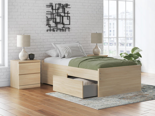 Cama individual Onita con plataforma y 1 compartimento lateral