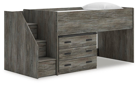 Cama alta doble Frandern con cajones