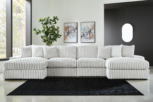 Magnífico sofá seccional de 4 piezas con chaise longue doble