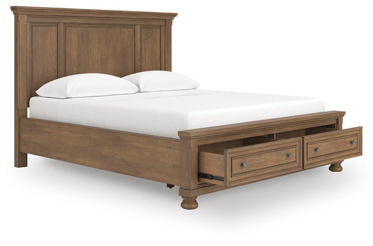 Cama con almacenamiento Feddinger California King con panel