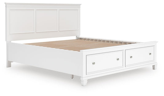 Cama con almacenamiento Fortman California King con panel