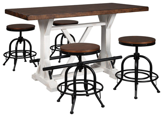 Mesa de comedor alta Valebeck y 4 taburetes de bar