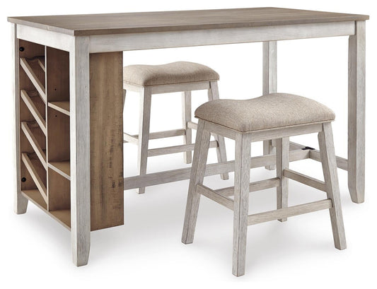 Mesa de comedor Skempton de altura de mostrador y 2 taburetes de bar