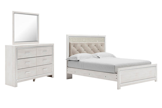 Cama Altyra Queen con cabecero y tocador con espejo