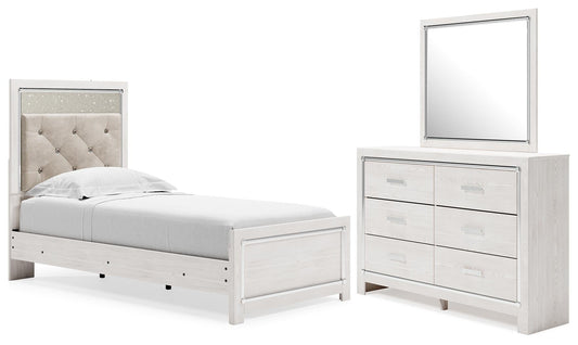 Cama doble con cabecero y tocador con espejo Altyra