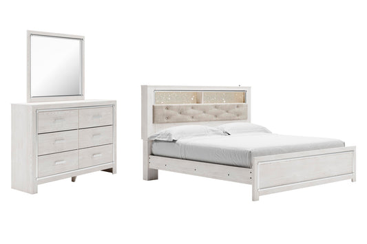 Cama con estantería y tocador con espejo Altyra King