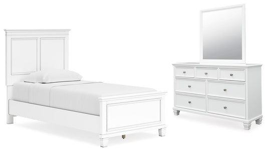 Cama doble Fortman con tocador con espejo