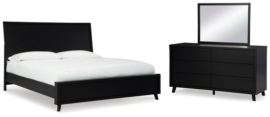 Cama Danziar King con cabecero y tocador con espejo