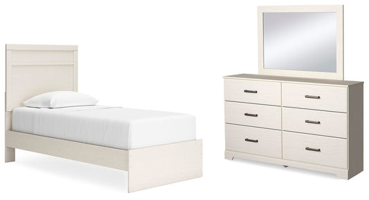 Cama doble con cabecero y tocador con espejo Stelsie