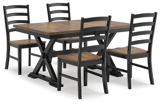 Mesa de comedor Wildenauer y 4 sillas