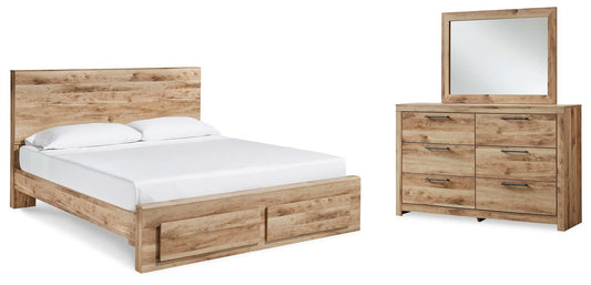Cama Hyanna King con almacenamiento y tocador con espejo