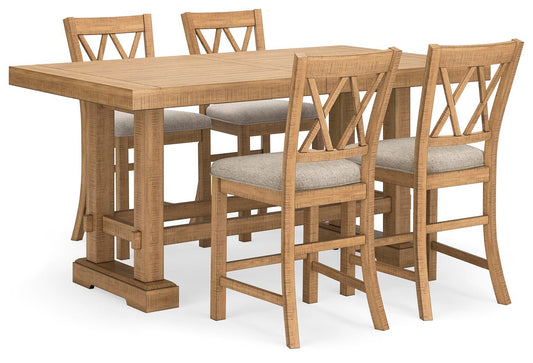 Mesa de comedor Havonplane de altura de mostrador y 4 taburetes de bar