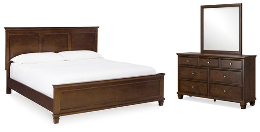 Cama Danabrin King con cabecero y tocador con espejo