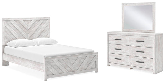 Cama Cayboni Queen con cabecero y tocador con espejo