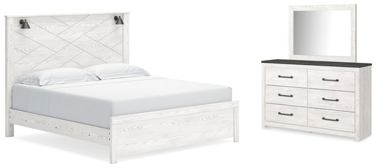 Cama Gerridan King con cabecero y tocador con espejo