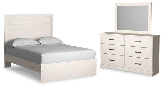 Cama Stelsie de dos camas con cabecero y tocador con espejo