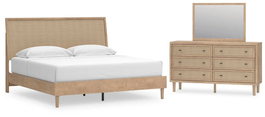 Cama Cielden King con cabecero y tocador con espejo