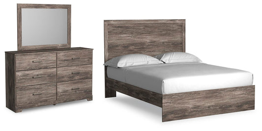 Cama Ralinksi Queen con cabecero y tocador con espejo