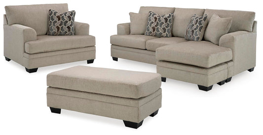 Sofá chaise longue, sillón y otomana Stonemeade