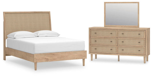 Cama Cielden de dos camas con cabecero y tocador con espejo