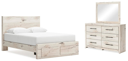 Cama Lawroy Queen con almacenamiento y tocador con espejo