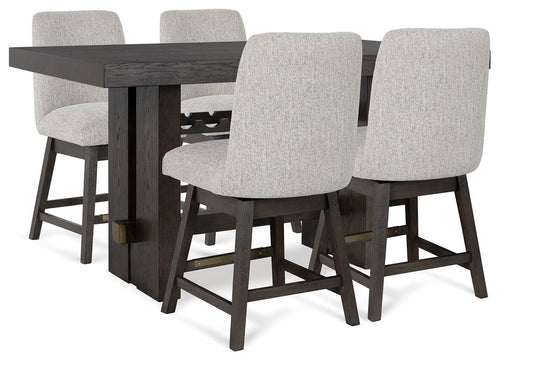 Mesa de comedor Burkhaus de altura de mostrador y 4 taburetes de bar