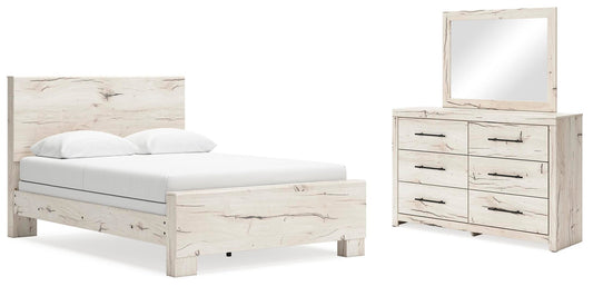 Cama Lawroy Queen con cabecero y tocador con espejo
