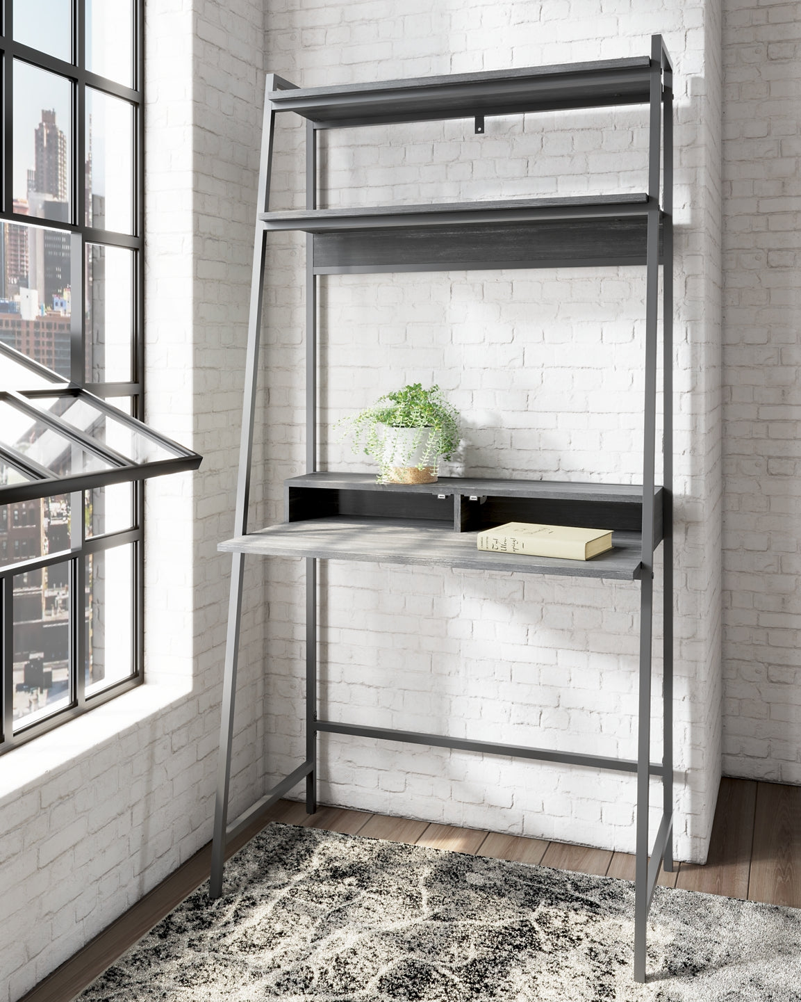 Escritorio y estantería Yarlow para oficina en casa