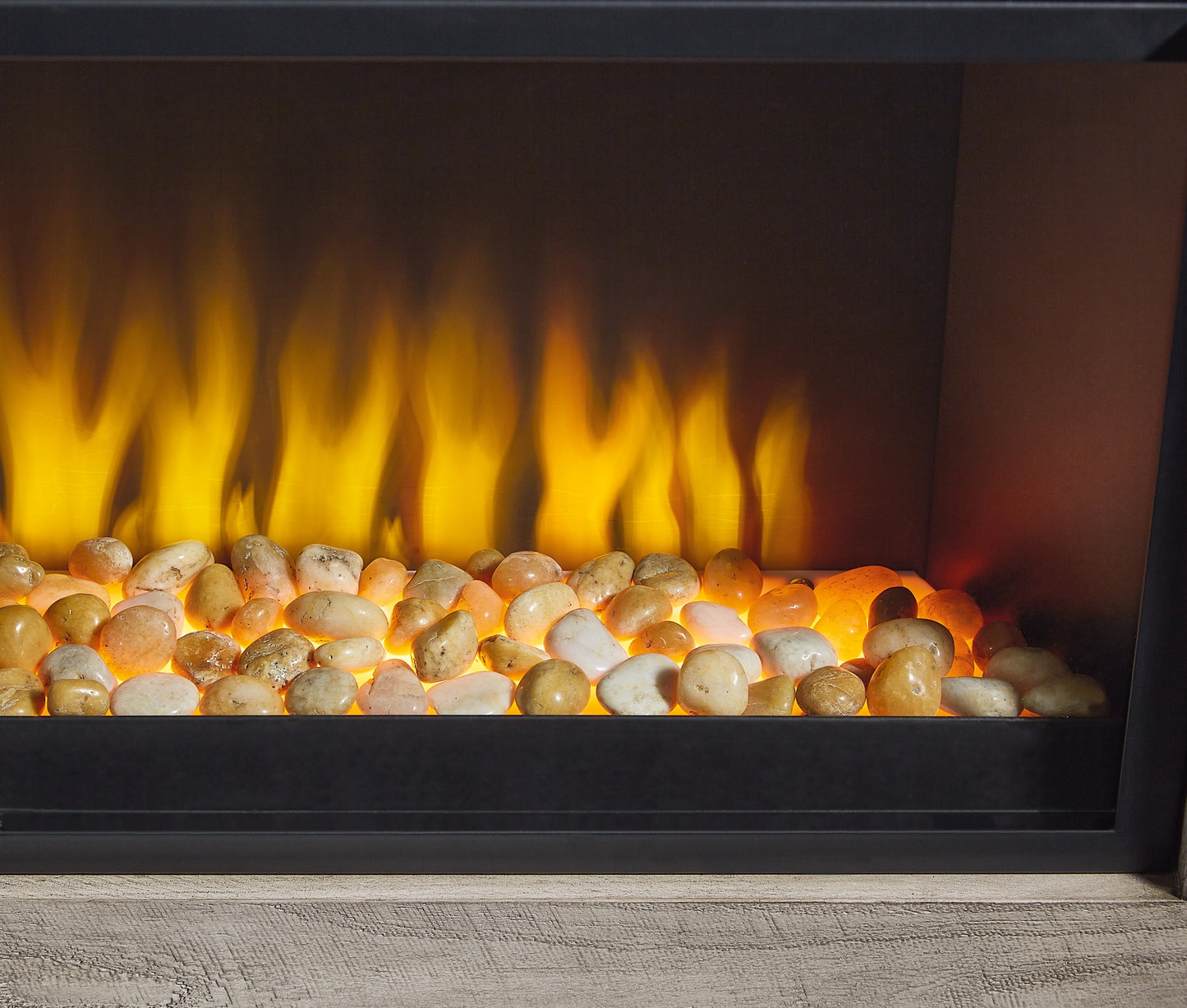 Soporte de TV Naydell de 92" con chimenea eléctrica