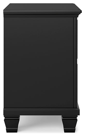 Mesita de noche Lanolee de dos cajones