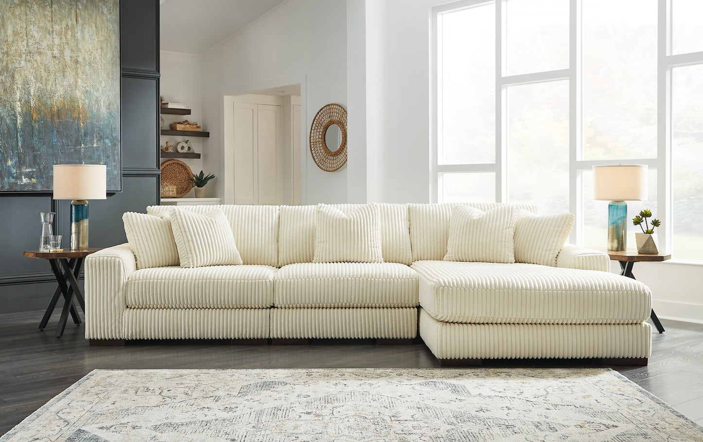 Sofá seccional Lindyn de 3 piezas con chaise longue
