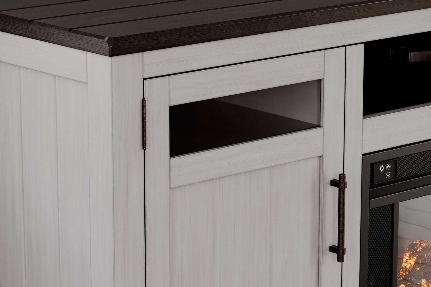 Soporte de TV Darborn de 88" con chimenea eléctrica