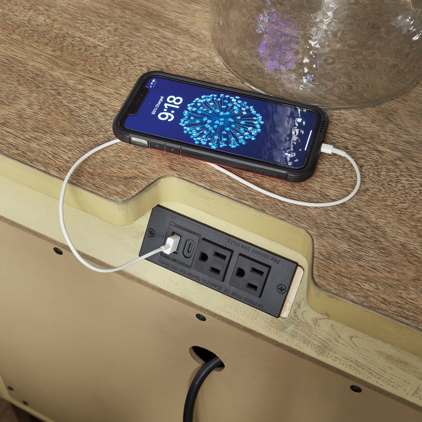 Mesita de noche Tomtyn de dos cajones