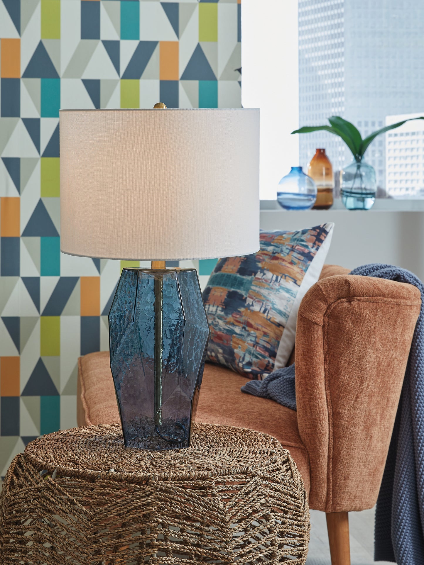 Lámpara de mesa de cristal de sebo (1/CN)