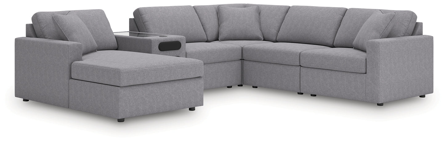 Sofá seccional Modmax de 6 piezas con sistema de audio y chaise longue