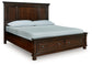 Cama con almacenamiento y panel Porter King