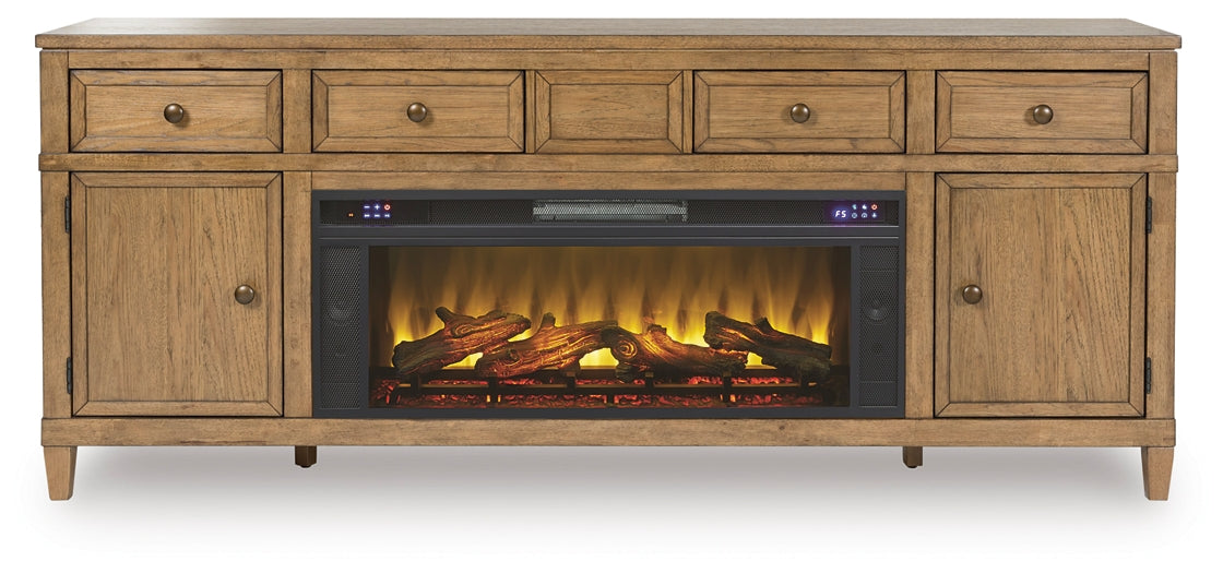 Soporte de TV Sharlance de 81" con chimenea eléctrica
