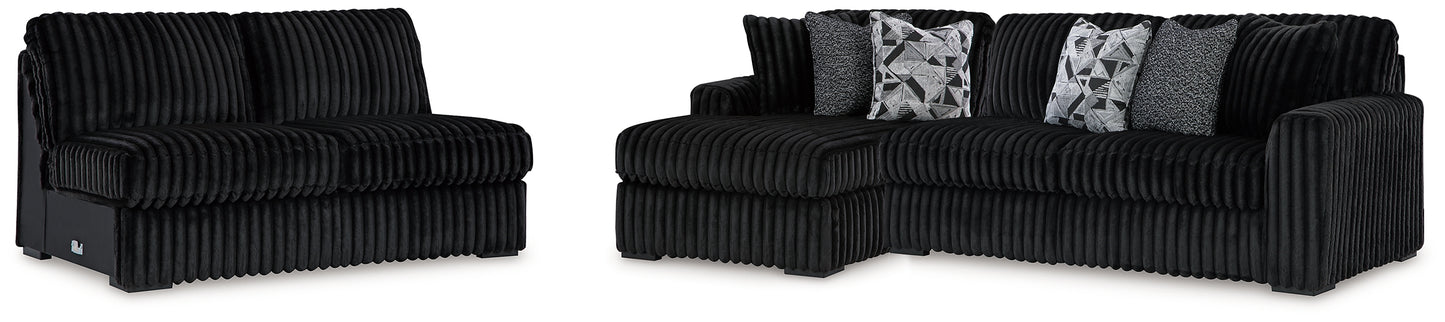 Sofá seccional de 3 piezas Midnight-Madness con chaise longue