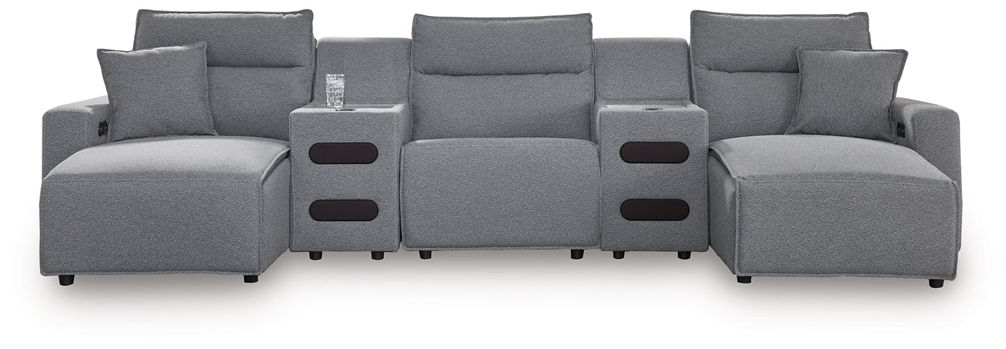 Sofá seccional reclinable eléctrico ModMax II de 5 piezas con chaise longue