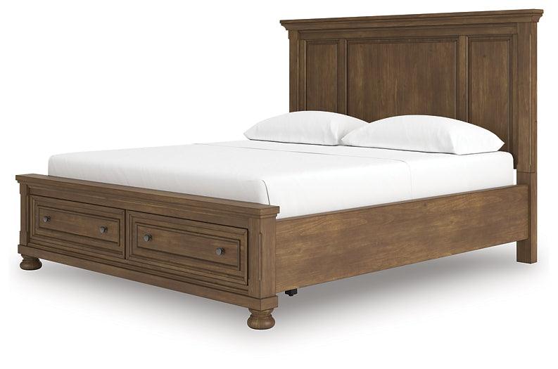 Cama con almacenamiento Feddinger California King con panel
