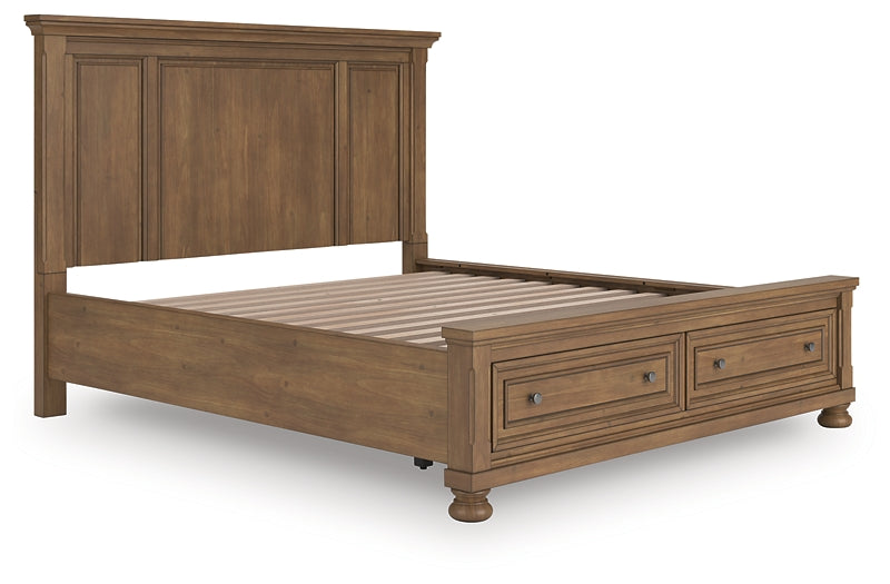 Cama con almacenamiento Feddinger California King con panel