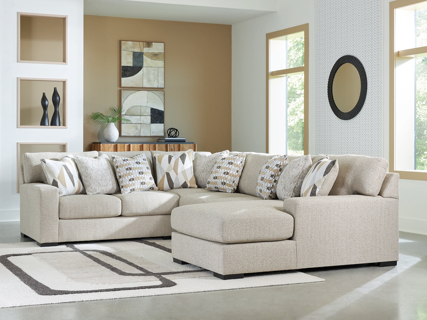 Sofá seccional Laurelgrove de 4 piezas con chaise longue