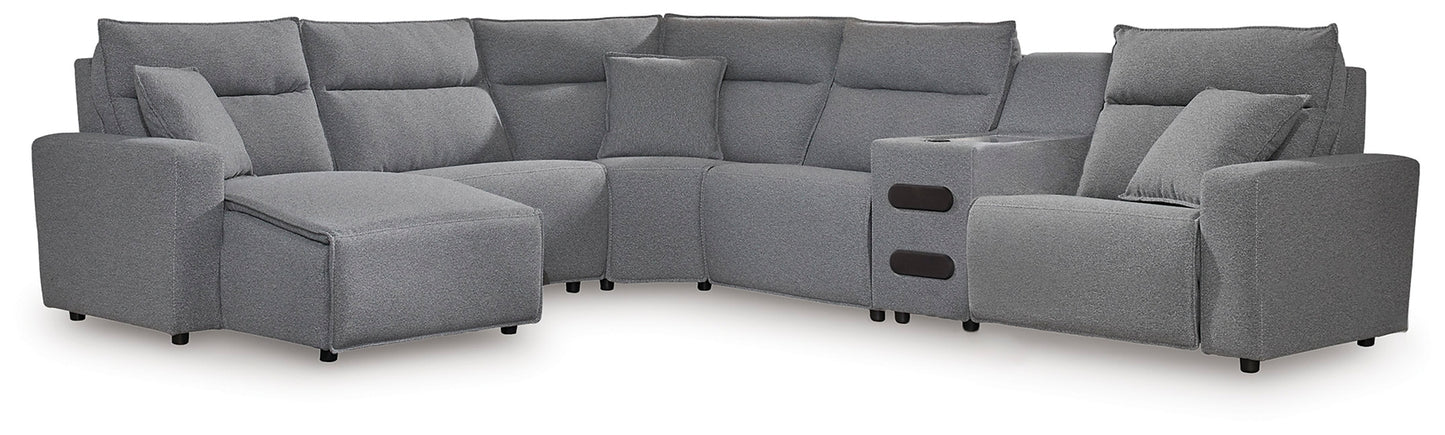Sofá seccional reclinable ModMax II de 6 piezas con chaise longue y consola de audio