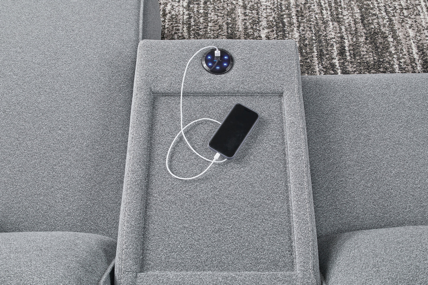 Sofá seccional reclinable ModMax II de 6 piezas con chaise longue y consola de audio