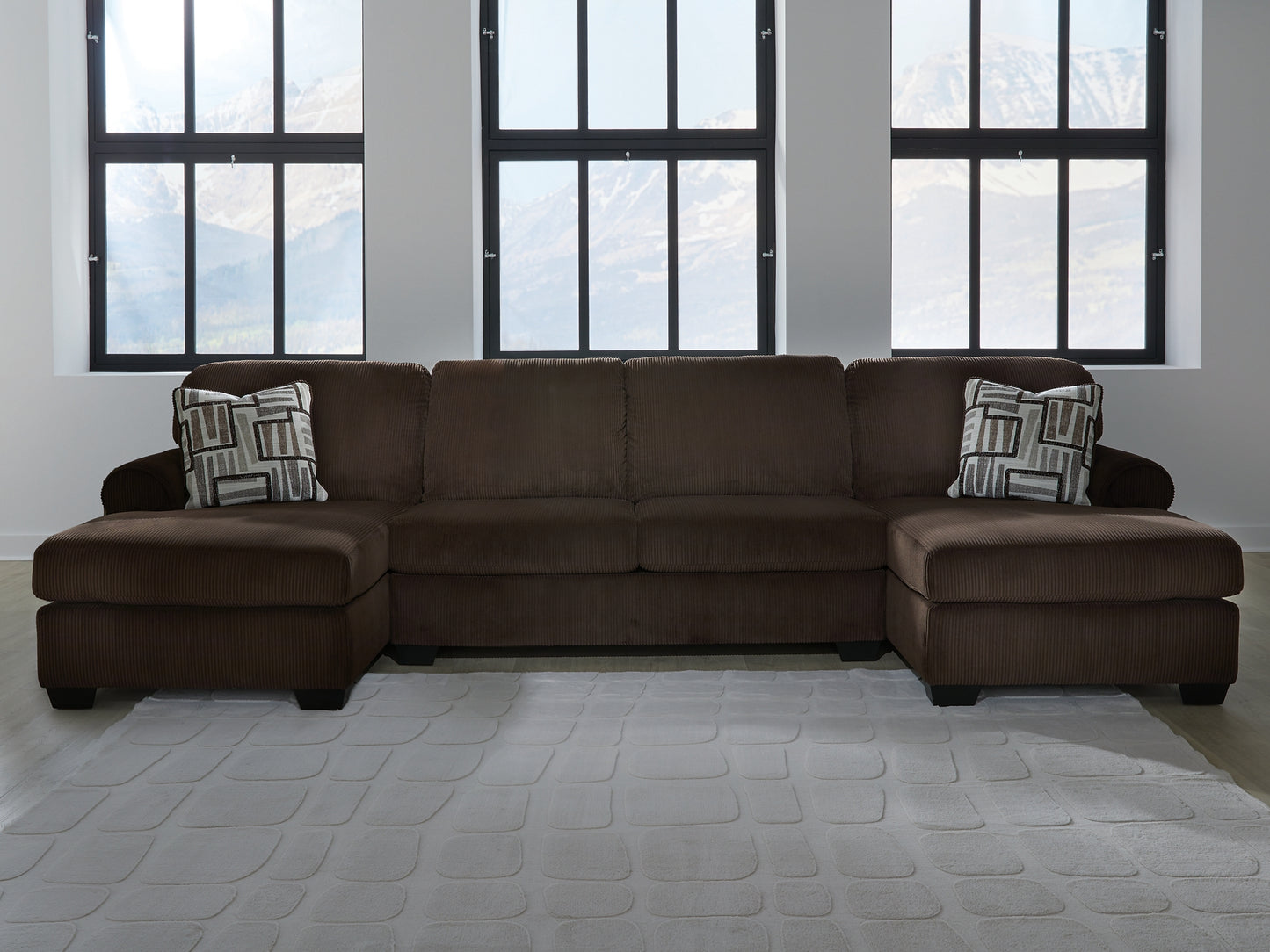 Seccional Kimlee de 3 piezas con chaise longue doble