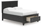 Cama con almacenamiento y panel completo Lanolee