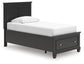Cama doble con almacenamiento Lanolee