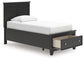 Cama doble con almacenamiento Lanolee